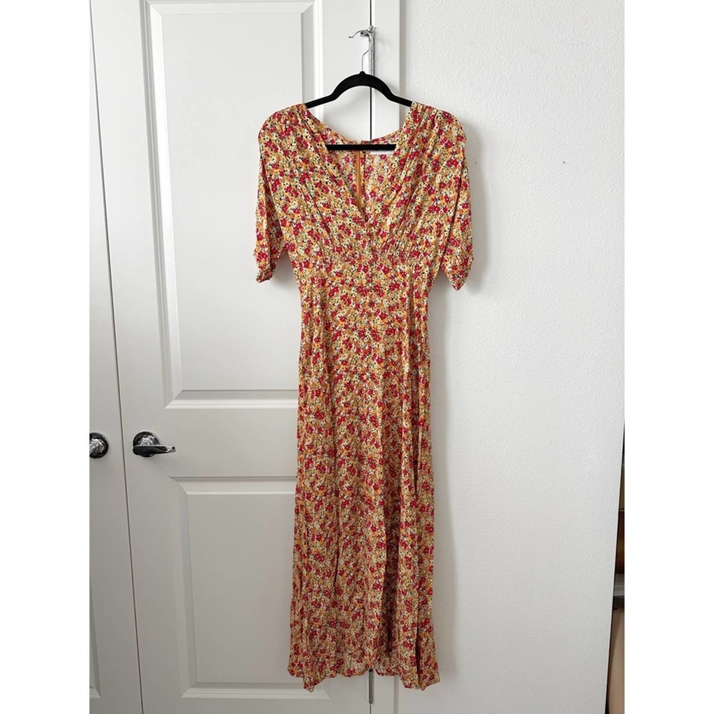 Faithfull the Brand Yellow Floral Midi Dress - Picture 4 of 12